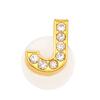 New Gold Letter Alphabet Shoes Charms Metal Button Rhinestone Crown Shoe Decorations Garden Shoes Accessories for Women Man 1PCS