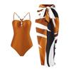 Women's Fashion Beads Swimsuit Sexy Hollow Out Bikini Set Padded Lace Up Back Monikini Slip Cover-up Swimwear Set Two PiecesTankini Bathing Suit