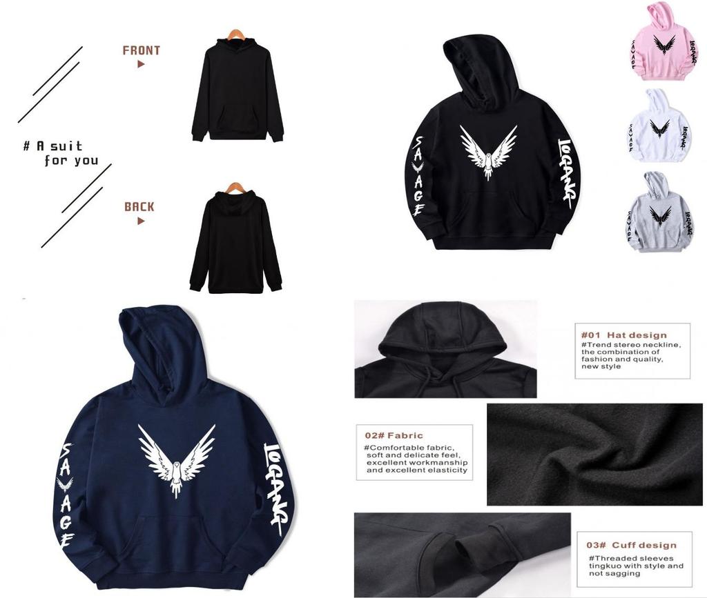 Maverick Logan Paul Herren- und Damen-Kapuzenpullover mit Vogelprint und bequemer Passform