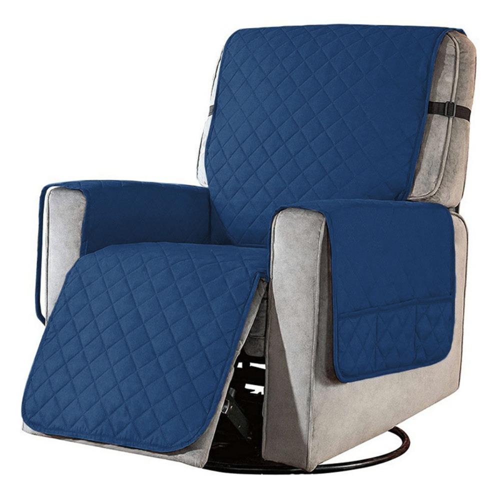 

Washable 1 Seater Recliner Sofa Cover Waterproof Sofa Mat Cushion Sofa Slipcover Living Room S темно-синий
