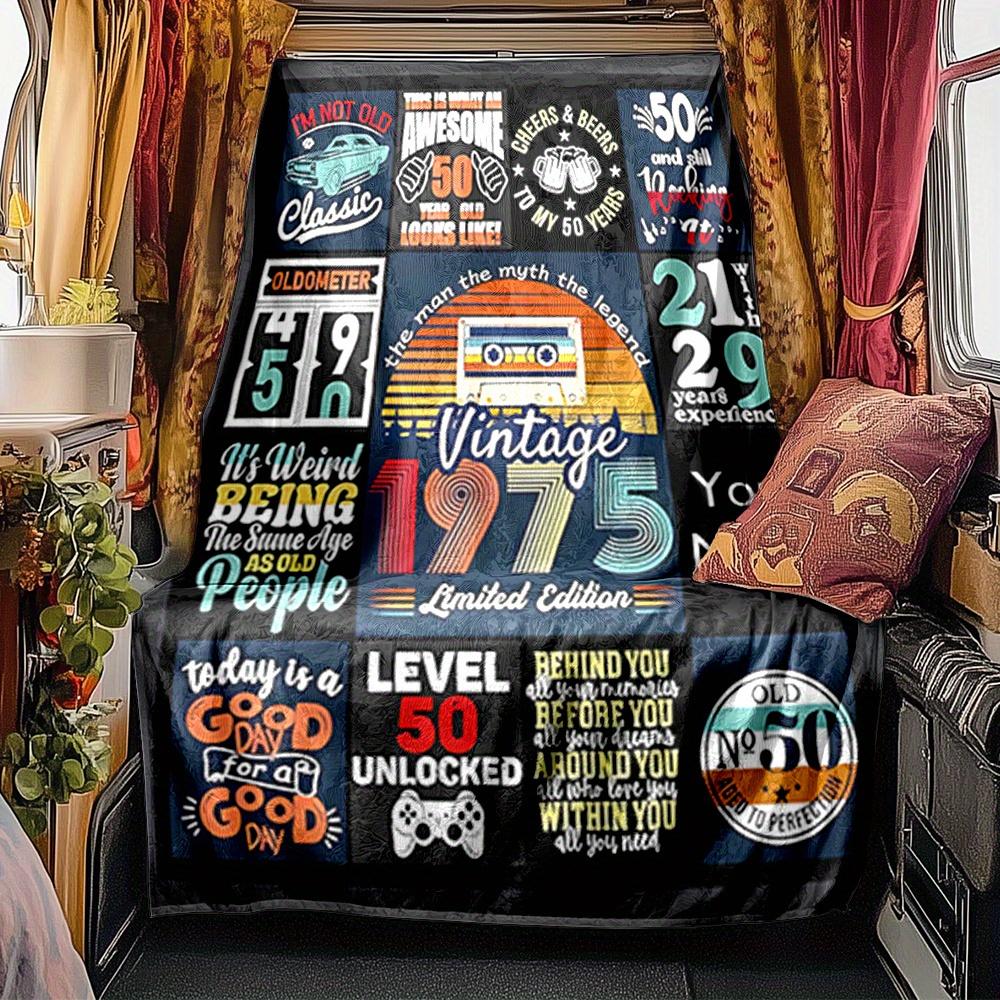 Happy 50Th Birthday To You Blanket Personalized Name Soft Comfortable Stylish Blanket Car Blanket Perfect For Travel Camping Outdoor Home Suitable For