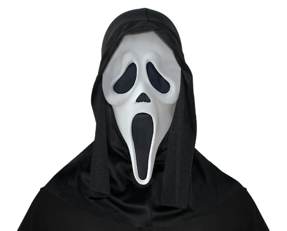 Generisk Scream Spøgelsesansigtsmaske Halloween Gyser Cosplay Hovedbeklædning Skræmmende Silikone Rekvisit til Voksenfest NPC Rollespil