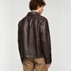 Vintage PU Leather Jacket Men's Lapel Jacket Fashion Loose Top Men's