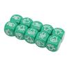 10Pcs Dice Set 6 Sided Waterproof Antioxidant Finger Guessing Game Dice for Board Game Education Green