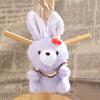 Cute Cherry Bunny Plush Keychain, Small Rabbit Stuffed Animal Pendant for Bag Backpack Purse, Kawaii Cartoon Key Ring Charm, Gift for Girls Women