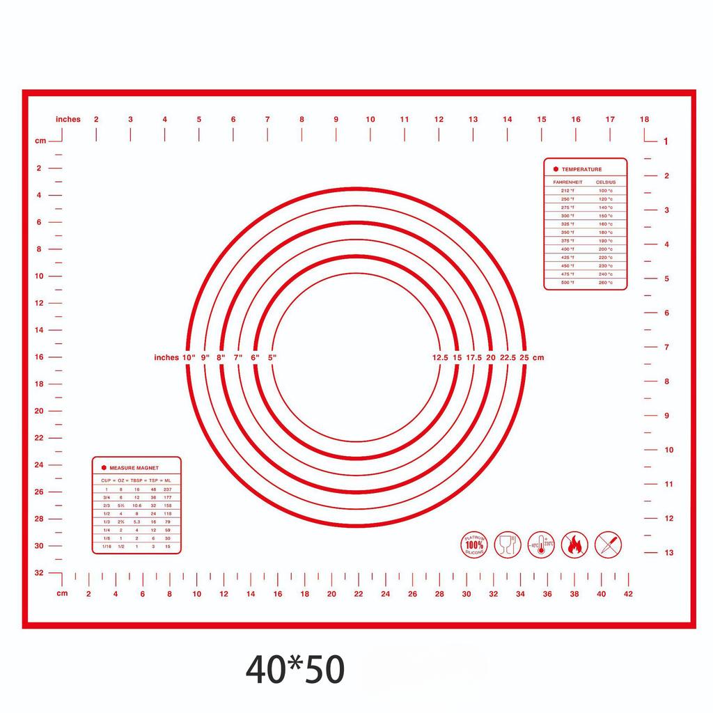 1PC Silicone Baking Mat Kneading Pad Dough Mat Pizza Cake Dough Maker Kitchen Cooking Grill Non-Stick Gadgets Bakeware