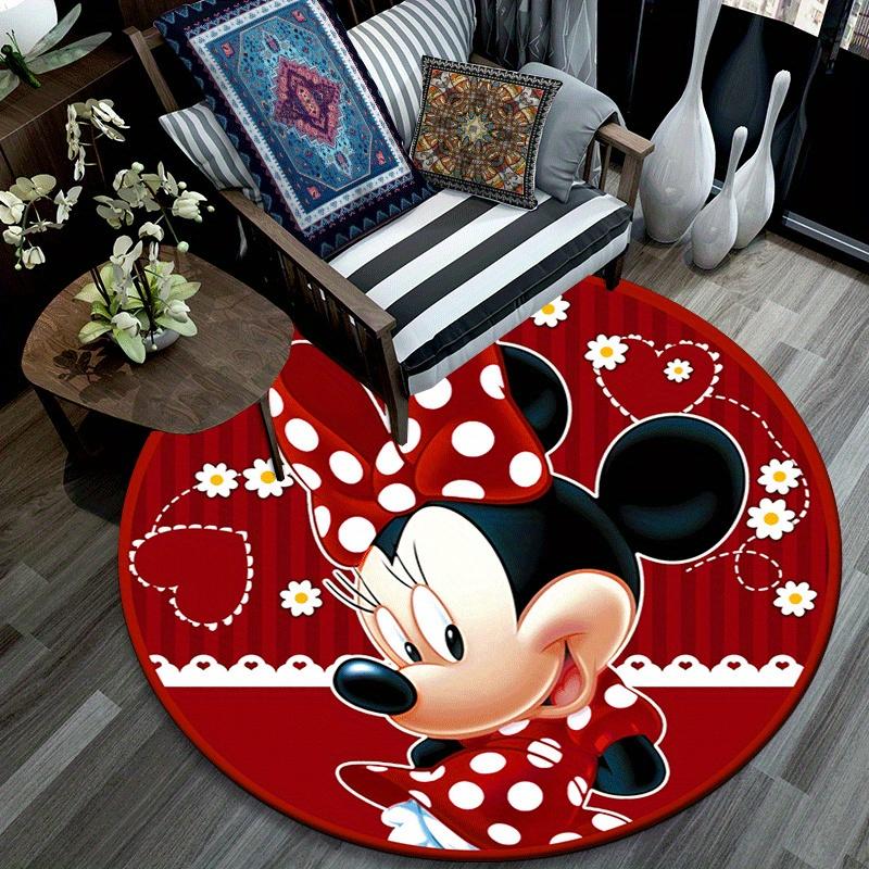 1pc Minnie Round Area Rug,Non Slip,Machine Washable Polyester Carpet for Living Room,Bedroom Decor