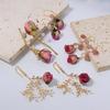 Cercei cu Flori din Rășină Emailată cu Perle Naturale de Apă Dulce Stil Coreean Bijuterii de Lux Vintage pentru Femei Modă Cadou pentru Doamne și Fete