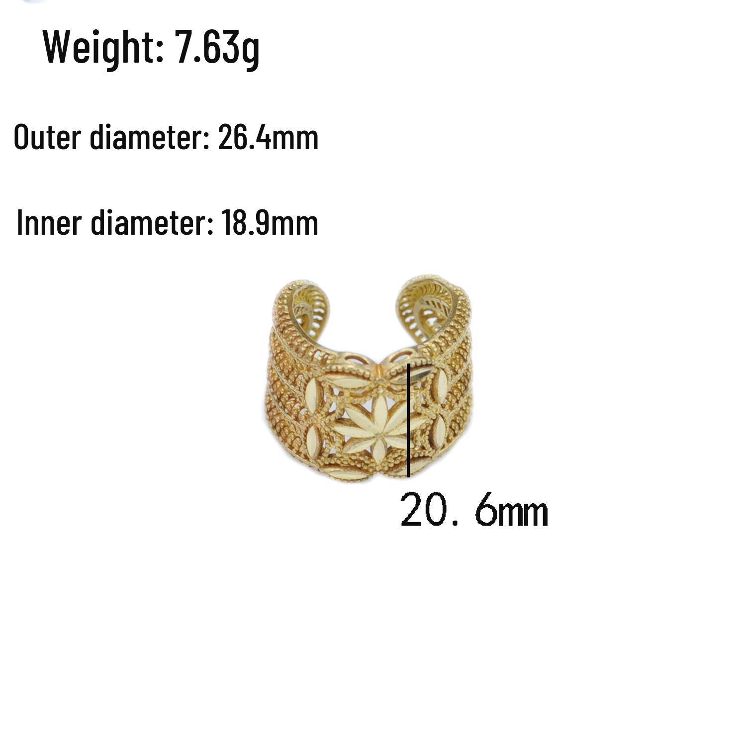Wide Hollow Metallic Textured Bracelet Ring Blank for DIY Bridal Accessories