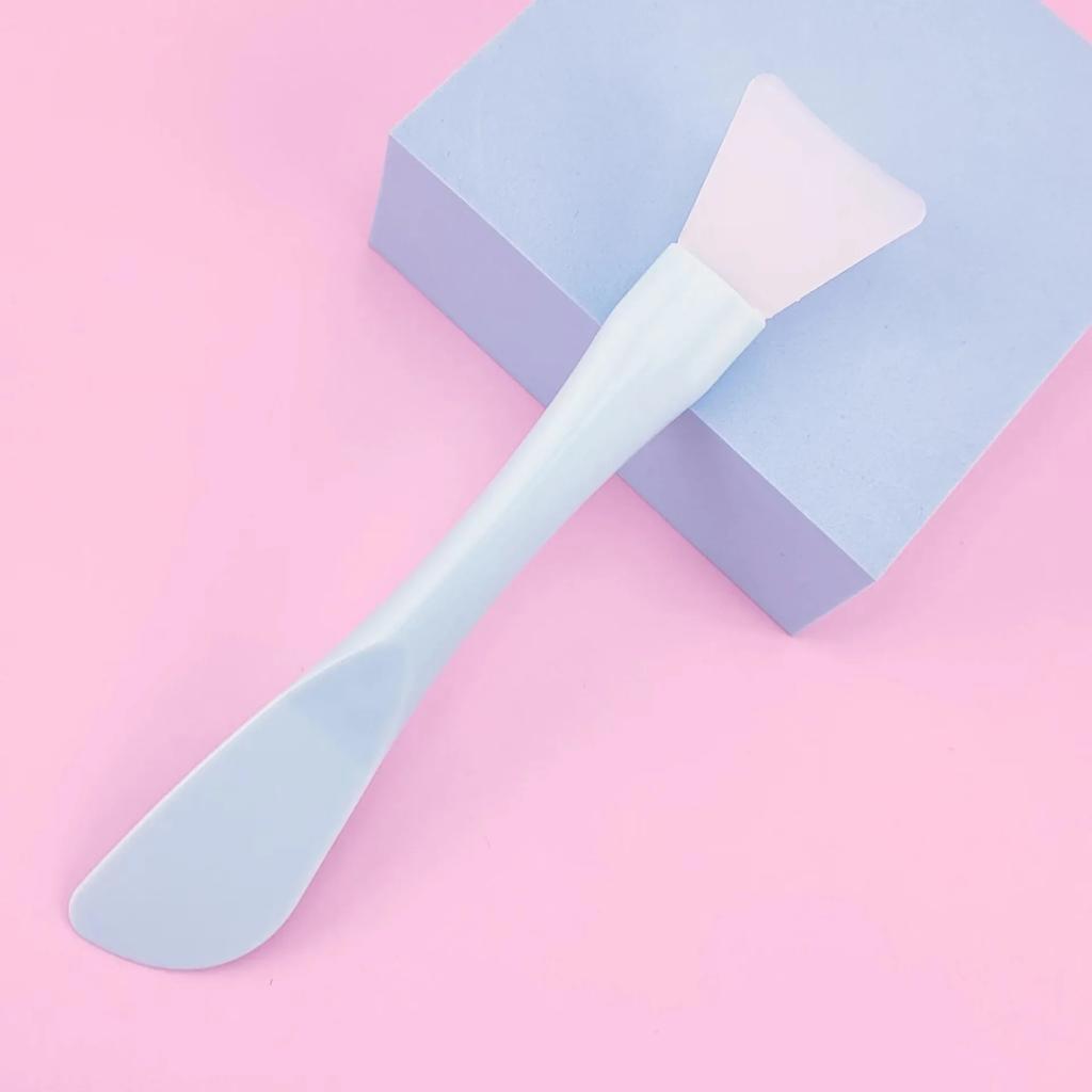 Silicone Facial Mask Brush Soft  Mud Film Brush DIY Film Adjusting Beauty Tool  Wholesale Head with Scraper Integrated Dual-use