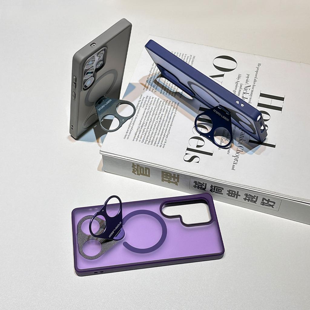 Suitable for Samsung S25 Ultra Magnetic Phone Case S25 Creative Ring 360 Degree Rotating Support S24 Skin Feeling Scrub
