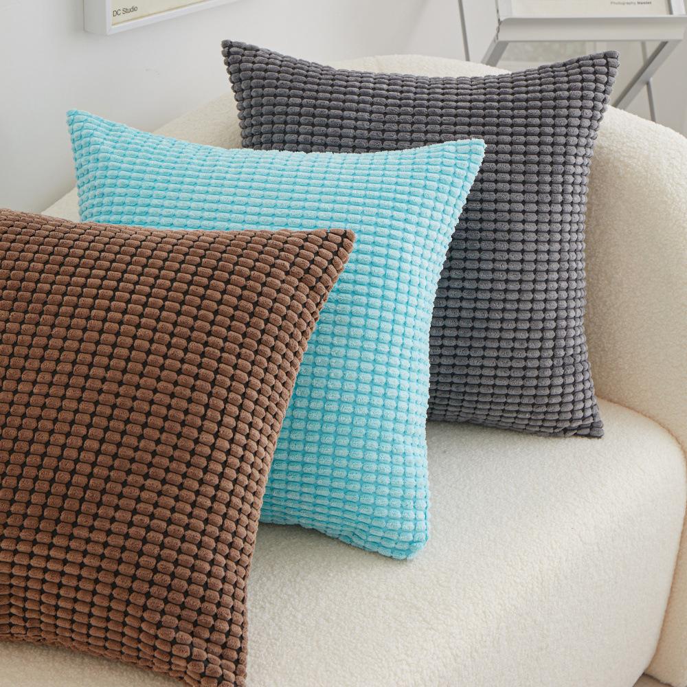 Polyester Short Plush Bedside Pillow Square Cushion Light Luxury High-end Sofa Pillow with Core