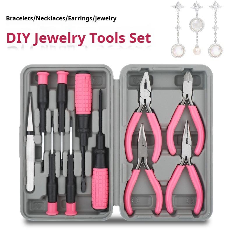 

11pcs a Set Handmade Jewelry Tools Mini Pliers Tweezers DIY Craft Manual Tool Set Set of 11