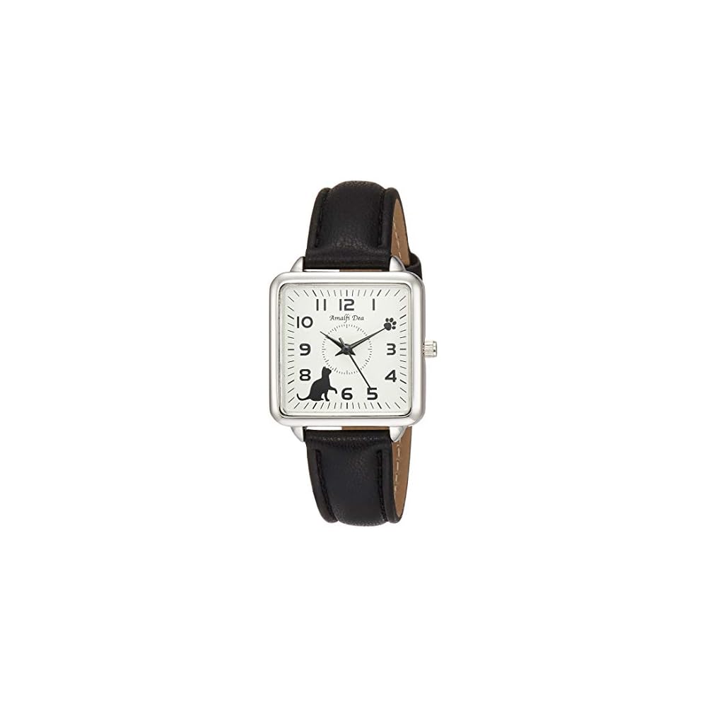 Arias Amalfi Dia Analog Women s Watch Waterproof Leather Strap Cat White Dial WW20025A-152 Black