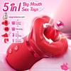 5-in-1 Oral-Style Vibrator: A Rose-colored Sex Toy Featuring 10 Tongue-licking and Sucking Modes, Designed for Anal, Clitoral, and Nipple Stimulation