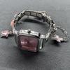 Italian Charm Bracelet Watch Stainless Steel Square Module Bracelet Watch Diamond Pendant 9mm Italian Charm Watch for Women