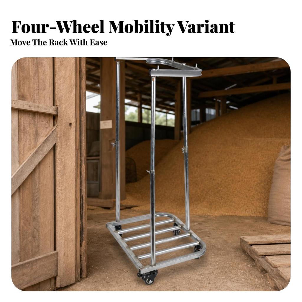 Sack Holder Frame Metal Grain Bagging Stand Adjustable Bag Long-Lasting
