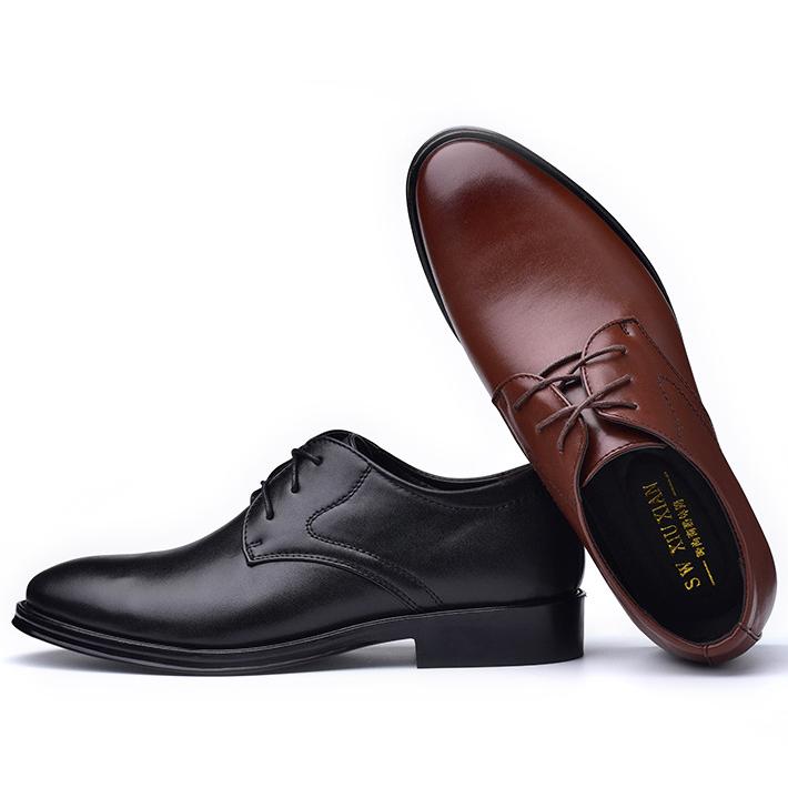 Fashion New Men Formal Shoes Lace-up All-match Casual Business Shoes Dress Shoes Mens Plush Boots Wedding Shoes for Men Plus Size 38-48