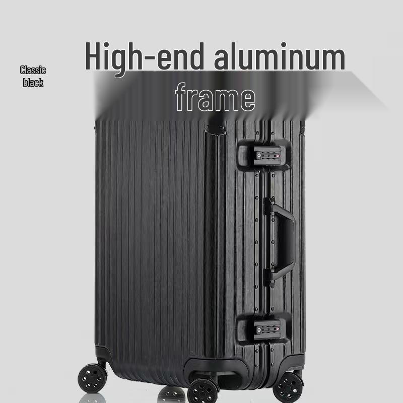 Aluminum-Magnesium Alloy Trolley: Unisex 20” Cabin Suitcase with Universal Wheels & 24” Password Box.