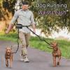 Reflective Strip Dog Running Waist Leash Retractable Double/Single Rope Hands Free Dog Leash Padded Handles