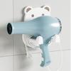 Plastic Cartoon Bear Hair Dryer Holder Self-adhesive Hair Dryer Shelf  Bathroom