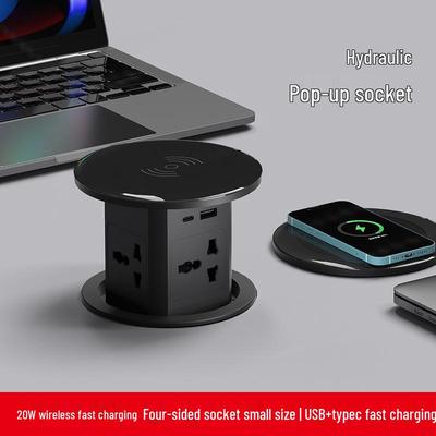 שקע הרמה טעינה אלחוטית USB פס כוח רב-תכליתי אנכי עם Type-C, תקן ארה"ב ובריטניה