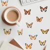 50 Transparent Colored Butterfly Sticker Pack, Waterproof Transparent PET Manual Material Decorative Guitar Notebook