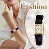 Watch with Leather Strap and Roman Alphabet Analog Antique Waterproof Quartz Watch In Silver and Black A Fashionable Accessory for or Her Women's