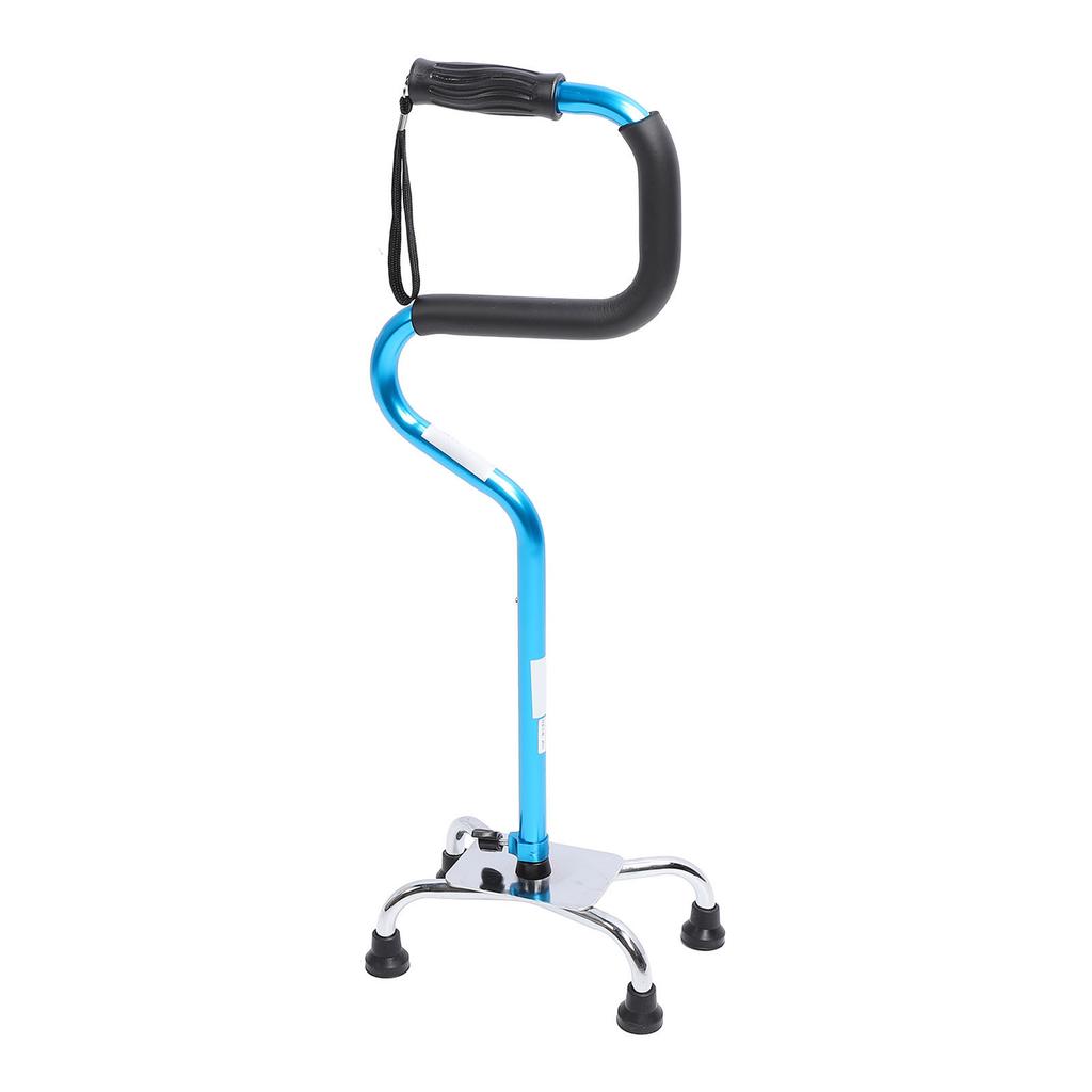 4 Pronged Base Walking Cane TPR Grip Aluminum Alloy Non Slip Quad Standing Stick for Indoor Outdoor