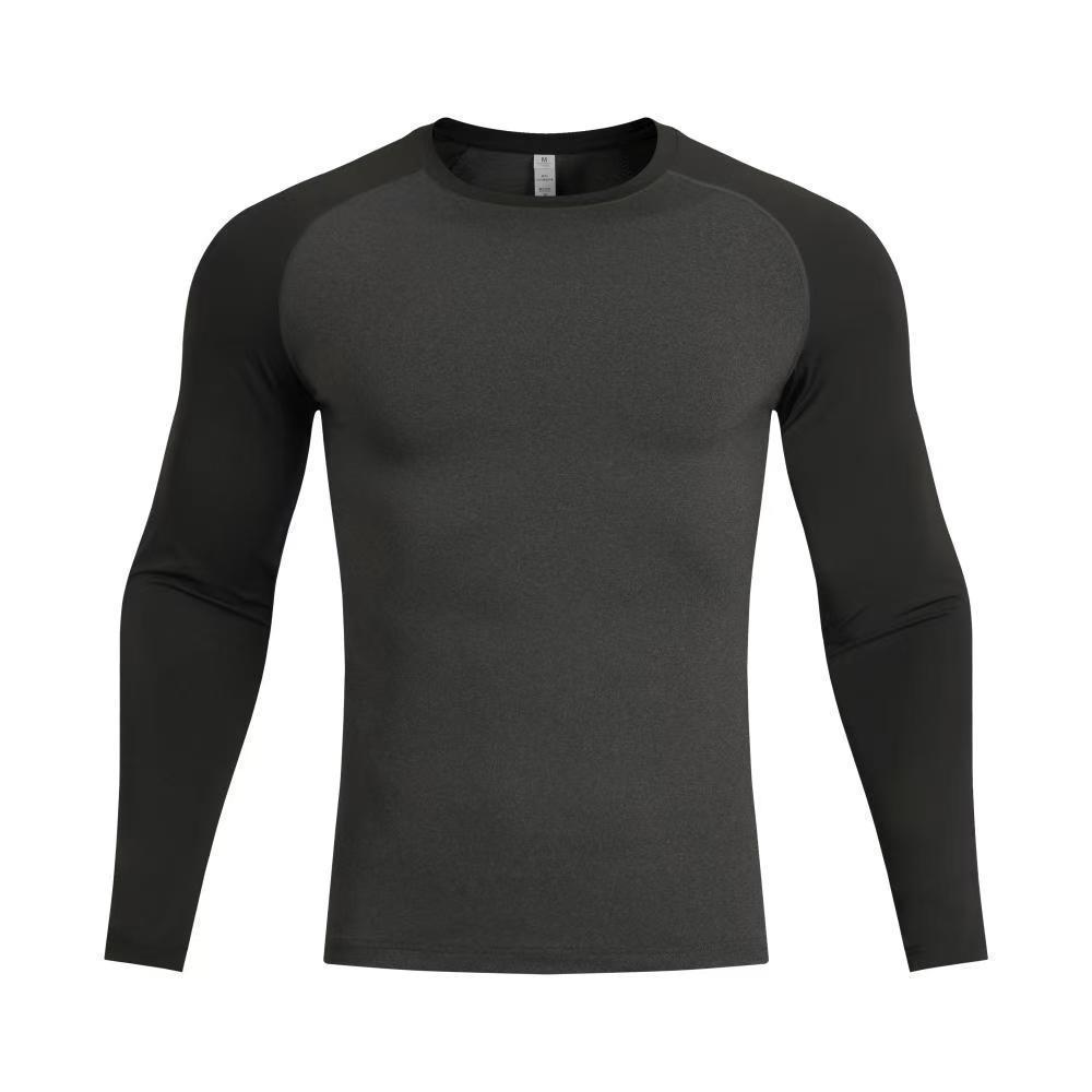 Men's Quick Dry Raglan Sleeve Long Sleeve Round Neck Sports T-shirt