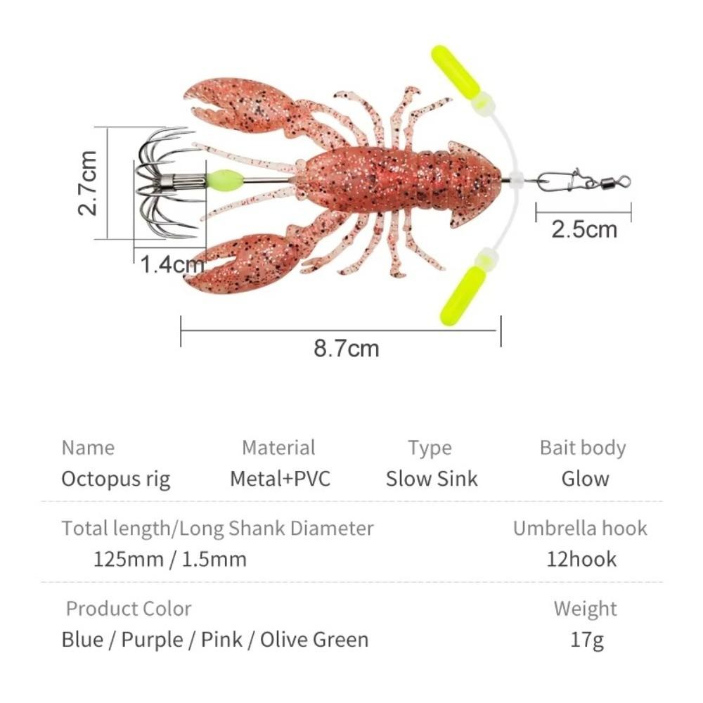 Realistic Crawfish Shape Fishing Lure Artificial Design Crayfish Lure Jig Lure  Sea Fishing