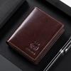 Anti-theft Money Bag for Men, Short Genuine Leather, Vintage Men's Vertical Wallet Bag