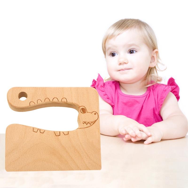 Wooden Knife Kids Cooking Toys Safe Knives Cutting Fruit Vegetable Chopper Kitchen Toy Montessori Education Tools For Toddlers