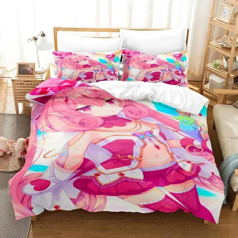 3D Print Anime Pink Girls Neneka Printed Bed Set Duvet Cover Pillowcase Bedding Set Linen Sheet Quilt Cover Full Queen King Size
