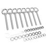 8 Pcs Eye Bolt M10x153mm 304 Stainless Steel Heavy Duty Eye Bolts with Nuts and Washers for Outdoor String Light Patio
