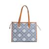 T Monogram Logo Zip Closure Fabric Tote Bag Women Tote Bags Gray Multicolor 159642-960
