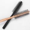 BEPAN Wood Handle Round Hair Curling Brush Hair Salon Styling Drying Tool Hairdressing Curling Massage Roller Comb with Nylon Bristles