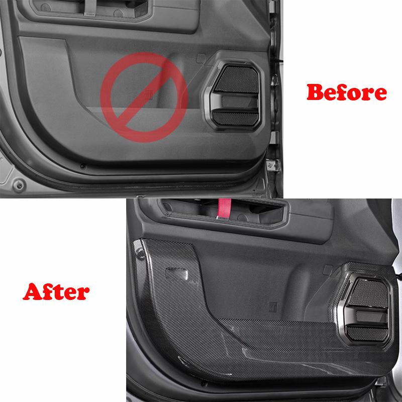 For Chery Jetour Traveller T2 2024 ABS Carbonfiber Car Door Kick Guard Anti-Scratch Dust-Proof Doormat Interior Accessories