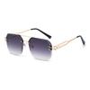 2025 New Metal Frame Sunglasses Double Bridge Frameless UV Protection Premium Metal Hinge for Unisex Outdoor