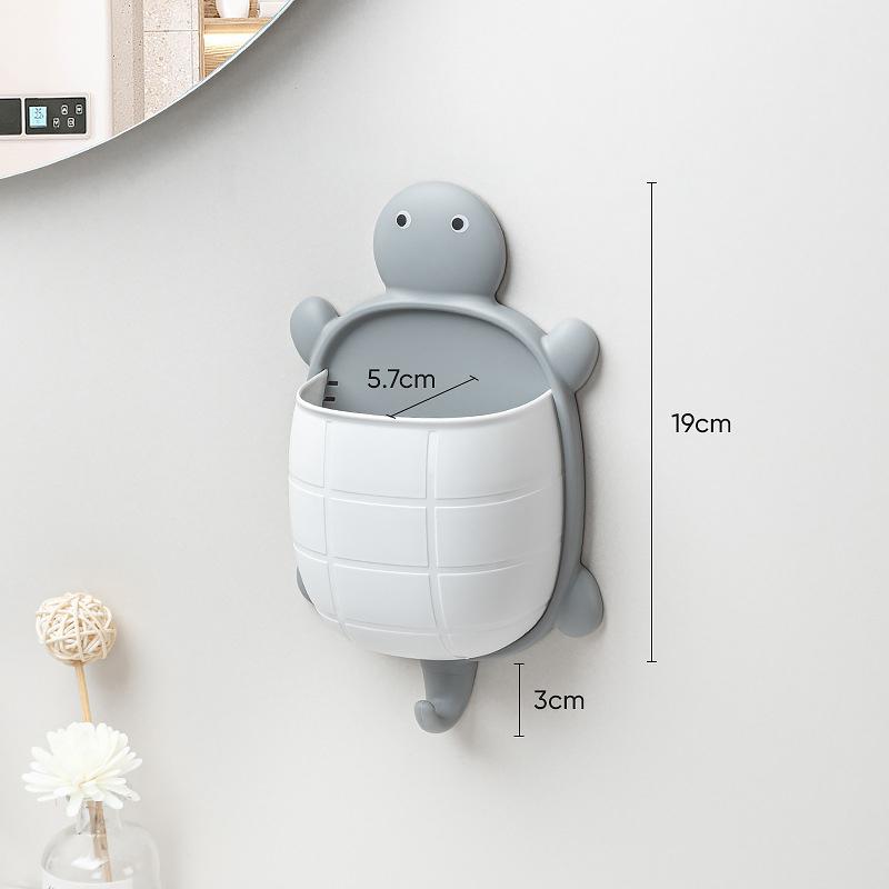 Cute Turtle Design Shelf Turtle-shaped Storage Box Turtle Shape Wall Mounted Organizer with Drainage Design for Home Bathroom