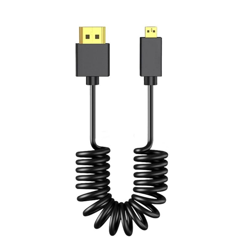 Thin Coiled Video Cable 8K60hz 7680x4320 Compatible 1080P Spring Designing Cord Enhances Flexibility Microed Video Line