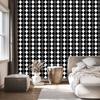 Black and white checkered wallpaper, graphite and black, for living room and bedroom, 50x1000