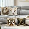 Home Decor Festive Christmas Patterns Cushion Covers Pattern Cushion Cover Suitable for Sofa Bedroom Car Pillow Cover