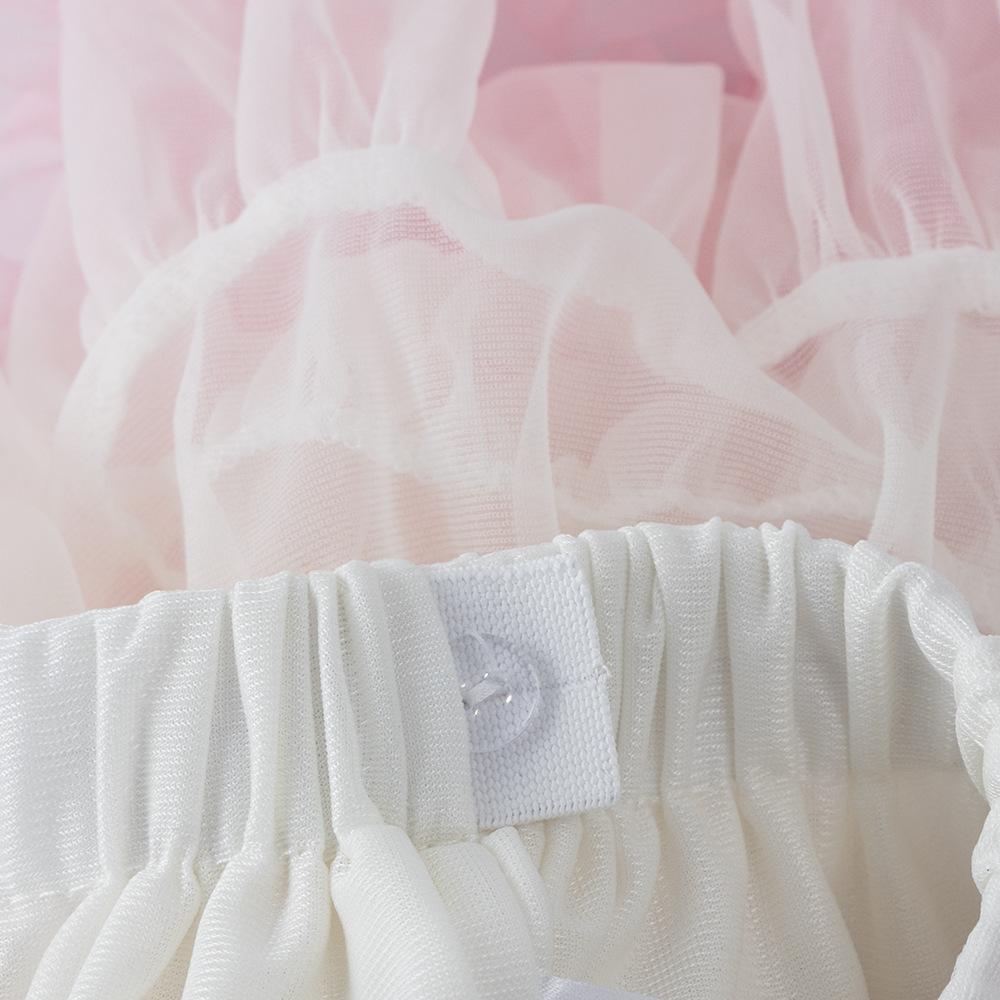 Kids Puffy Tulle Tutu Skirt, Separate Princess Skirt with Pink Bow Elastic Waist for Birthday Party