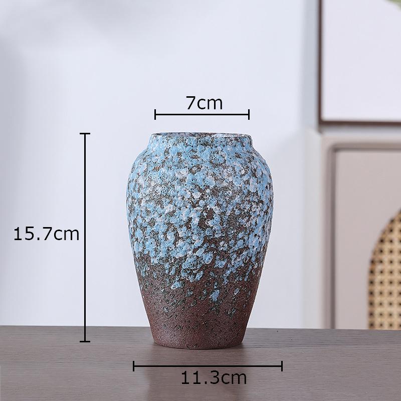 Retro Painted Ceramic Vase Classical Porcelain Plant Pots Table Decoration Flower Arrangement Floral Vases Room Aesthetic Decor