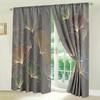 Flat Curtains Made Polyester Material Featuring Line Fan Leaf Printing Art Design Suitable Bedrooms Home Curtain Set Of 2 Washable Master Bedroom
