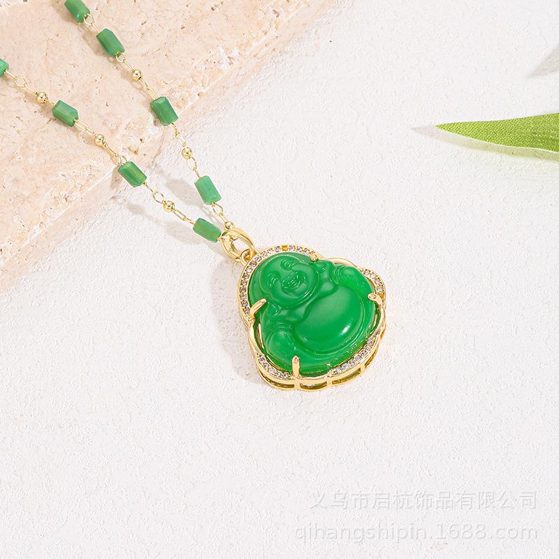 Maitreya Buddha Necklace Retro Ethnic Style Hip Hop Atmosphere Men'S And Women'S Accessories