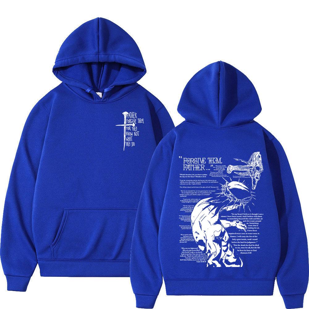 Christian Religious Jesus Forgive Them Father Hoodies Men Women Clothing Fashion Harajuku Sweatshirts Oversized Fleece Pullovers