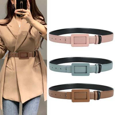 Four Seasons Available New Women'S Leather Belt Wide Jeans Decorative Belt Waist Cover Dress Versatile Two Layer Leather Belt