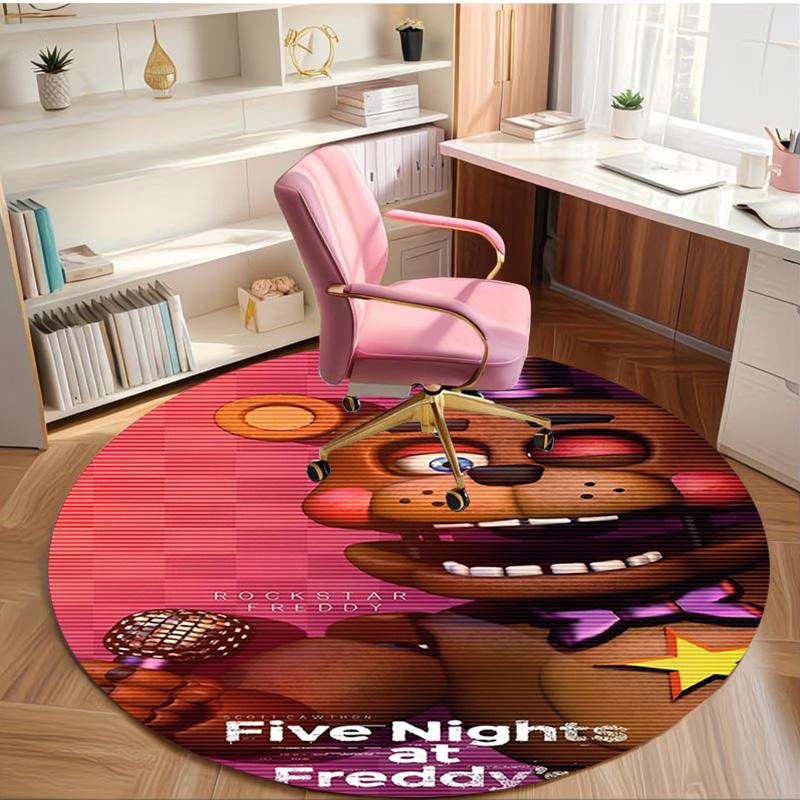 Five Nights at Freddy's Print Round Rug, Washable Floor Carpet, For Entryway Dorm Laundry Room Office Study, Home Decor Birthday Christmas Gift
